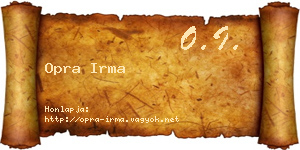 Opra Irma névjegykártya