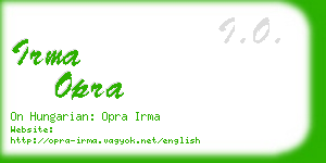 irma opra business card